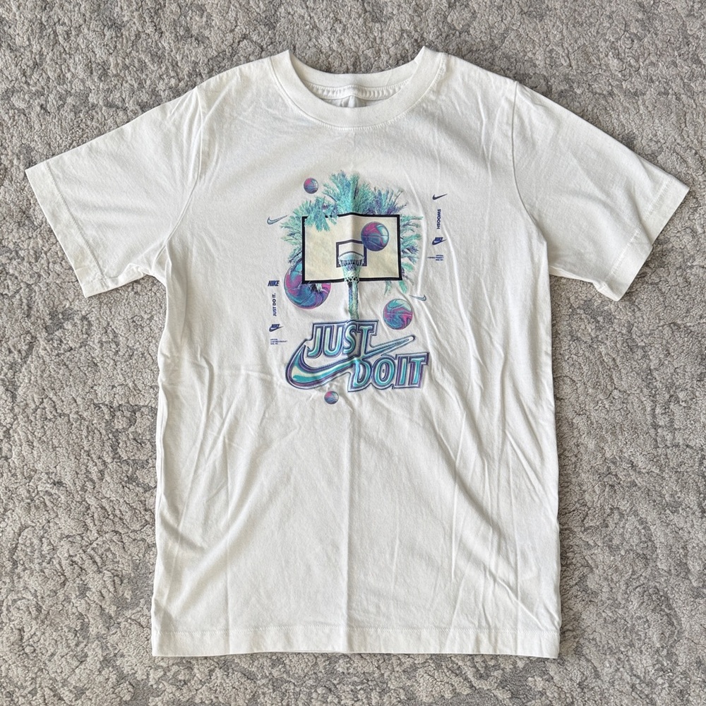 Nike White 'Just Do It' Kids Tee